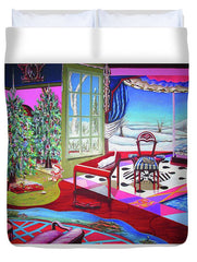 Festive Dreams Christmas Painting Duvet Cover