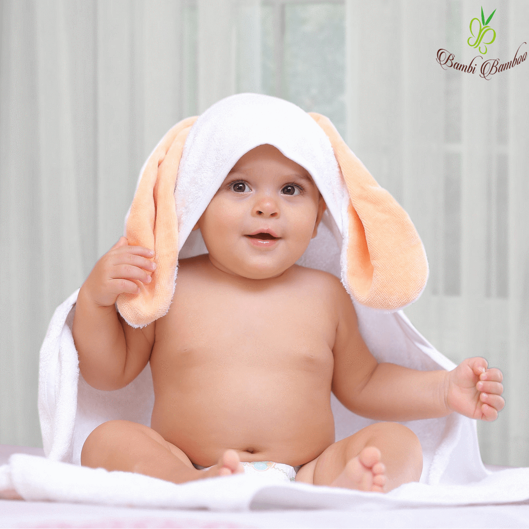 Bamboo Viscose Amber Bunny Hooded Towel & 2 Washcloths Set