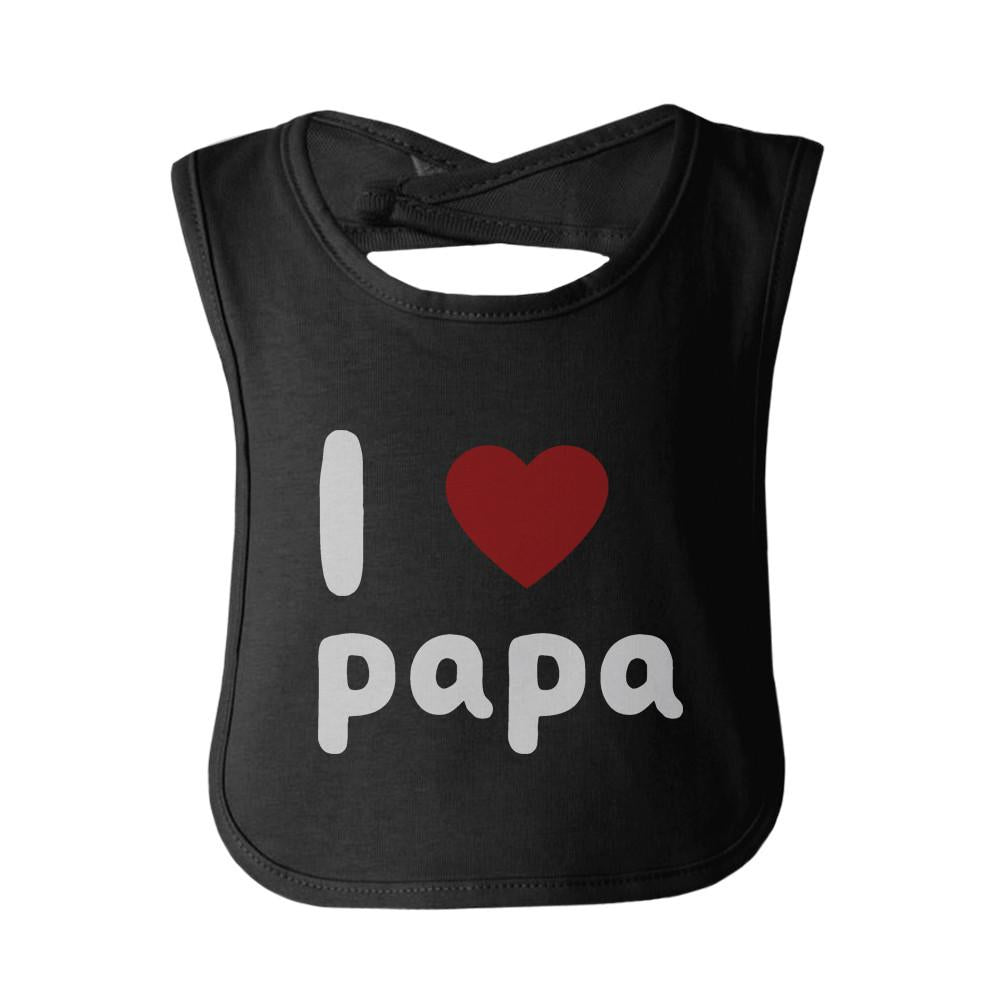 I Love Papa Cute Baby Bibs - Funny Infant Snap-On