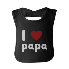 I Love Papa Cute Baby Bibs - Funny Infant Snap-On