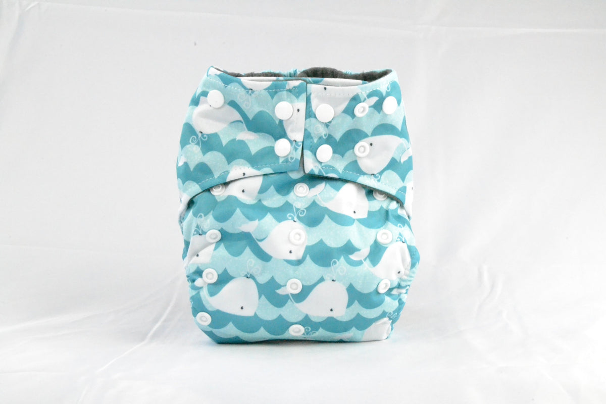 SnapEase All-in-One Cloth Diaper - Whales Edition