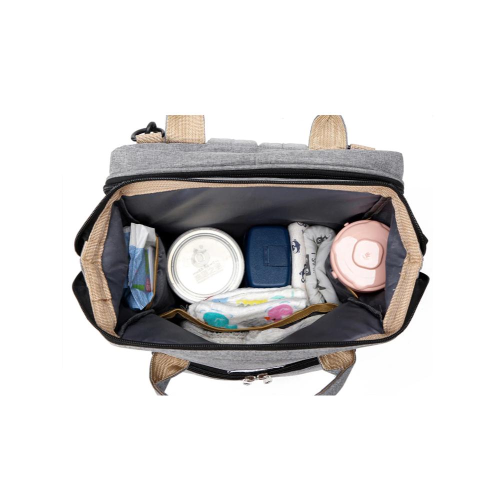 Stroller Diaper Bag with Integrated Baby Bed