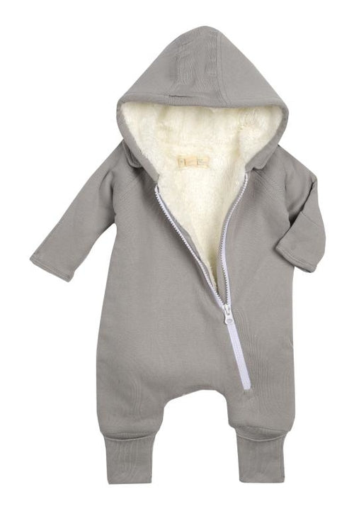 SnuggleEase Smart Cuddly Jumpsuit + Bib in Gray