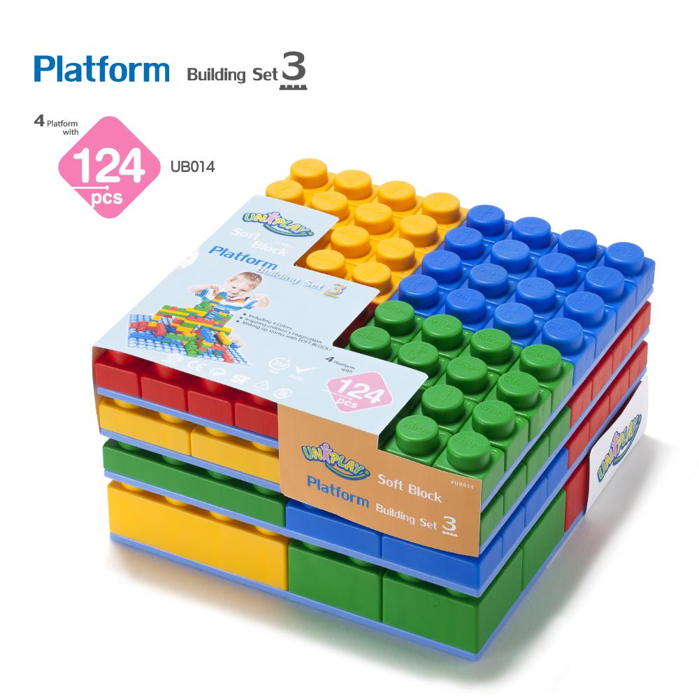 UNiPLAY Creative Fun Space - 124pcs Soft Building Blocks with Platform