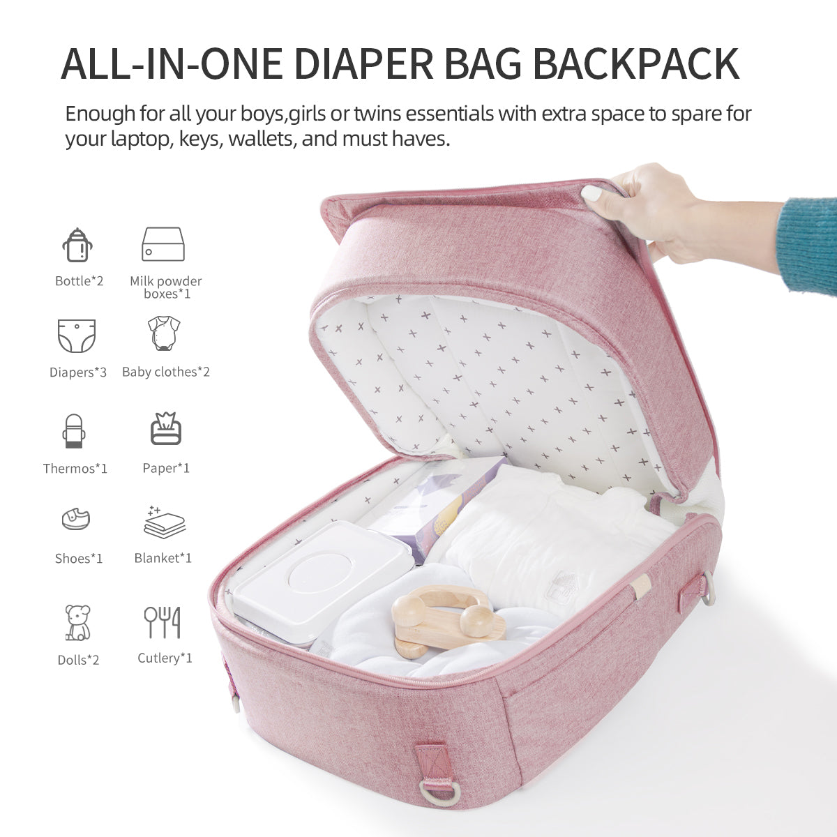 All-in-One Parent Pal" Diaper Backpack with Changing Pad