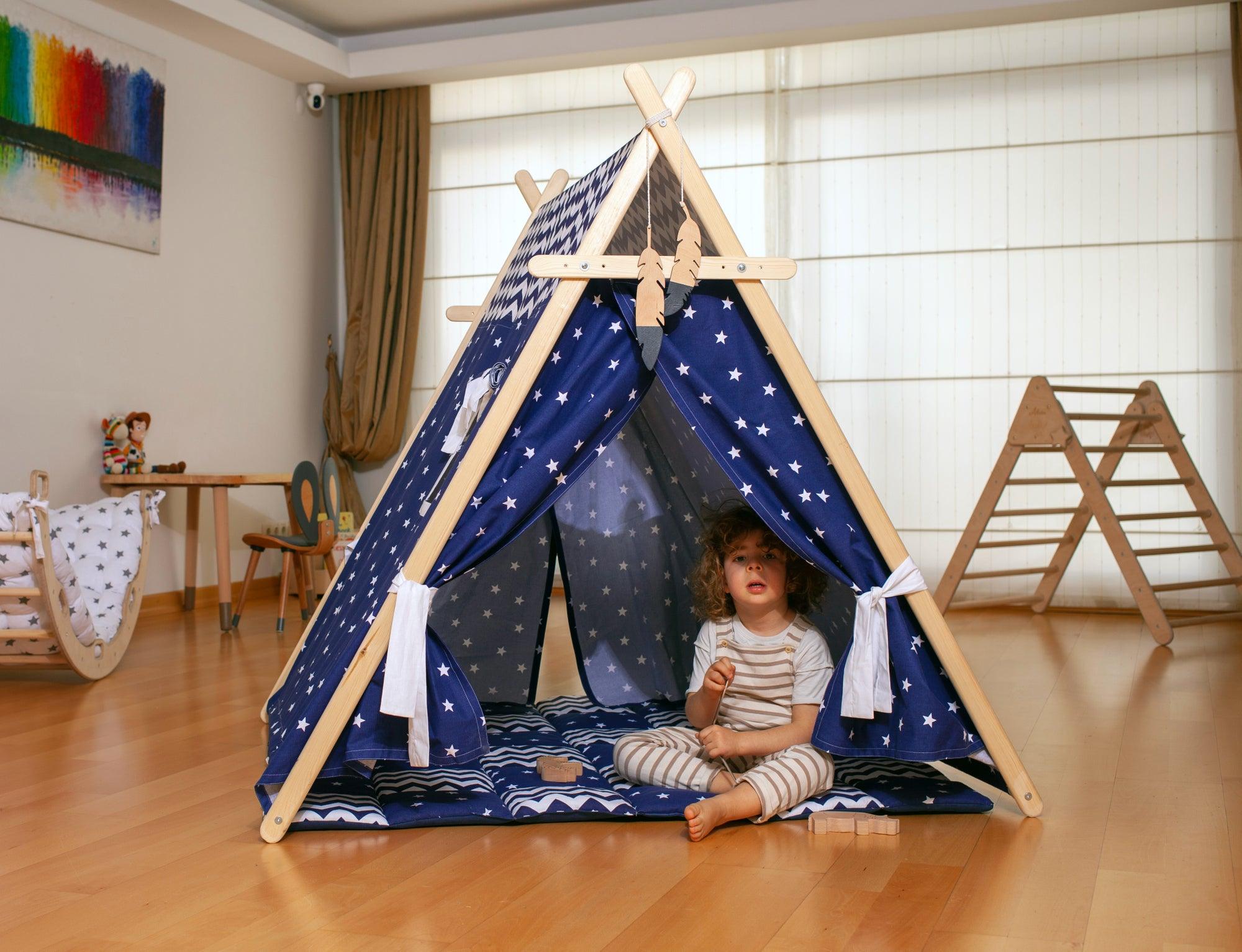 Cosmic Dreamer Blue Stars Play Tent with Play Mat