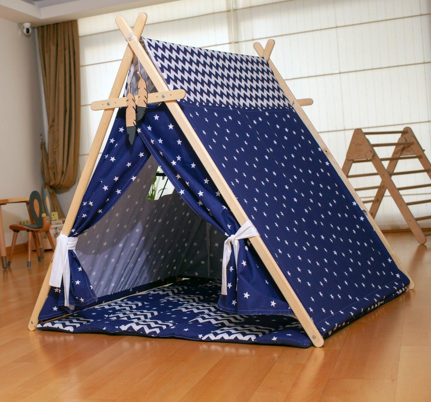 Cosmic Dreamer Blue Stars Play Tent with Play Mat