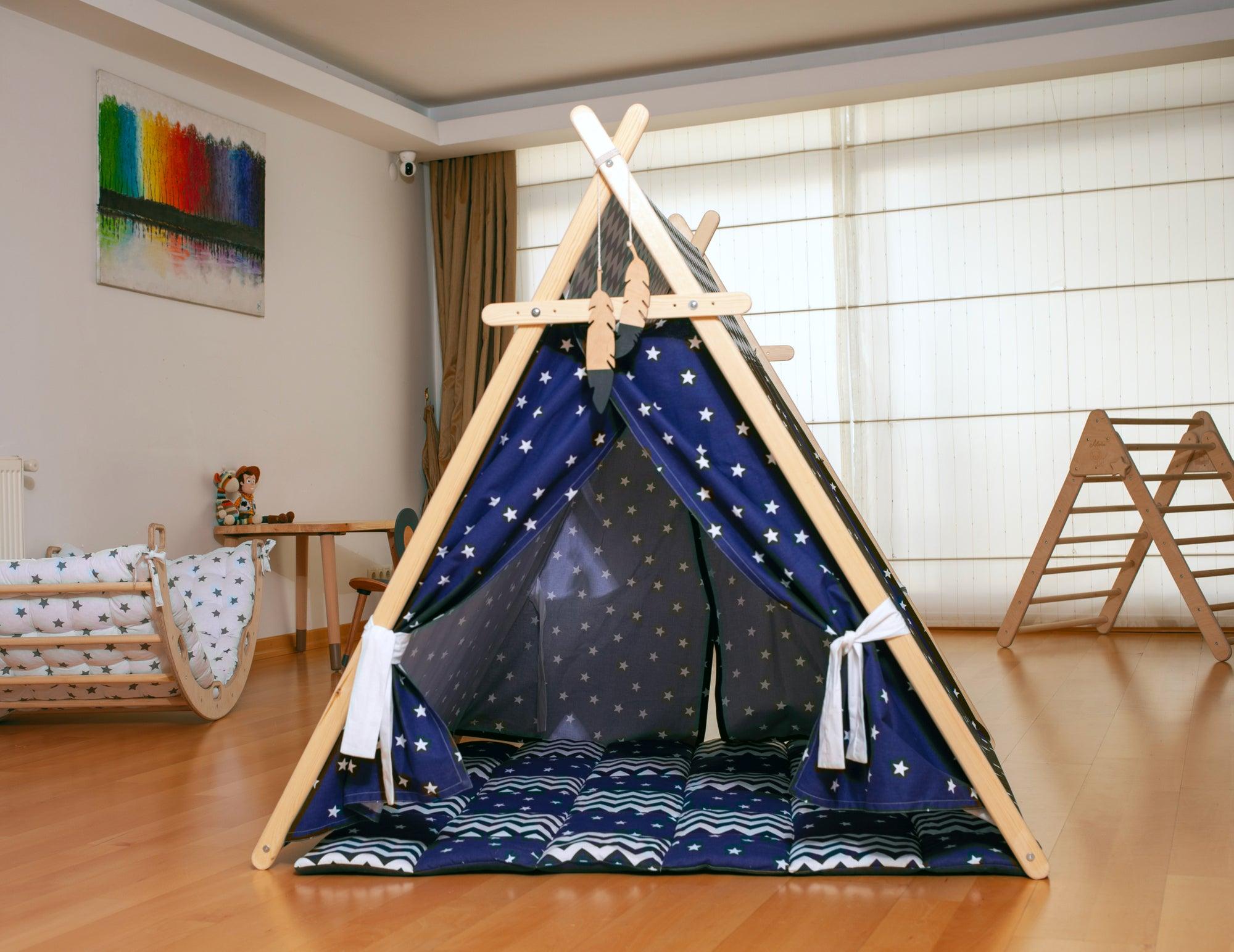 Cosmic Dreamer Blue Stars Play Tent with Play Mat